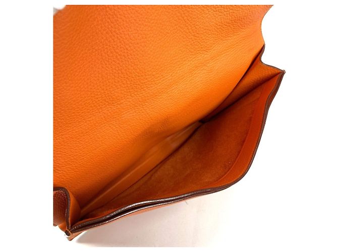 Sac à dépêches Pasta de couro Taurillon Clemence da Hermès Laranja - vista 10