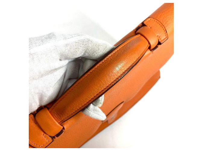 Sac à dépêches Pasta de couro Taurillon Clemence da Hermès Laranja - vista 12