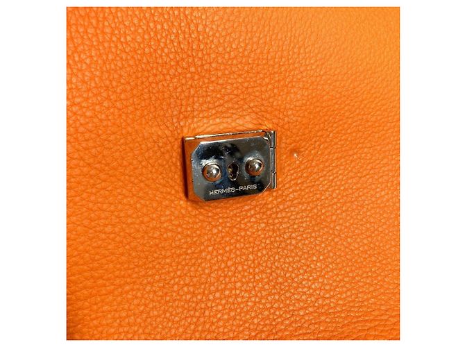 Sac à dépêches Pasta de couro Taurillon Clemence da Hermès Laranja - vista 15