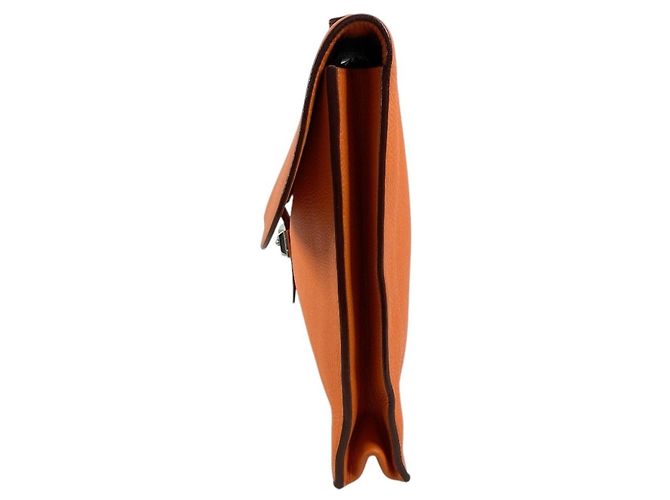 Sac à dépêches Pasta de couro Taurillon Clemence da Hermès Laranja - vista 2
