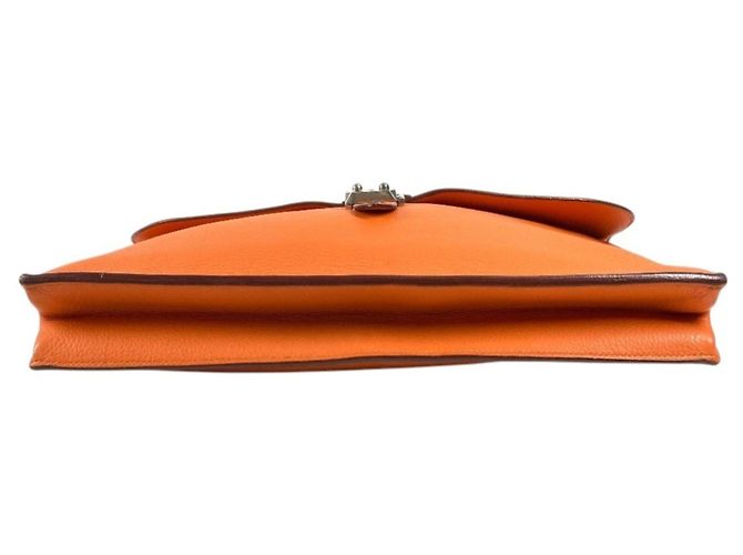 Sac à dépêches Pasta de couro Taurillon Clemence da Hermès Laranja - vista 4