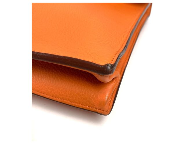 Sac à dépêches Pasta de couro Taurillon Clemence da Hermès Laranja - vista 5