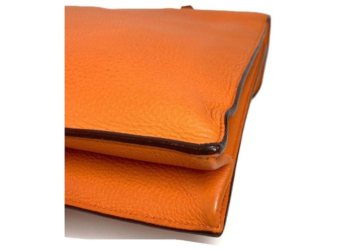 Sac à dépêches Pasta de couro Taurillon Clemence da Hermès Laranja - vista 7