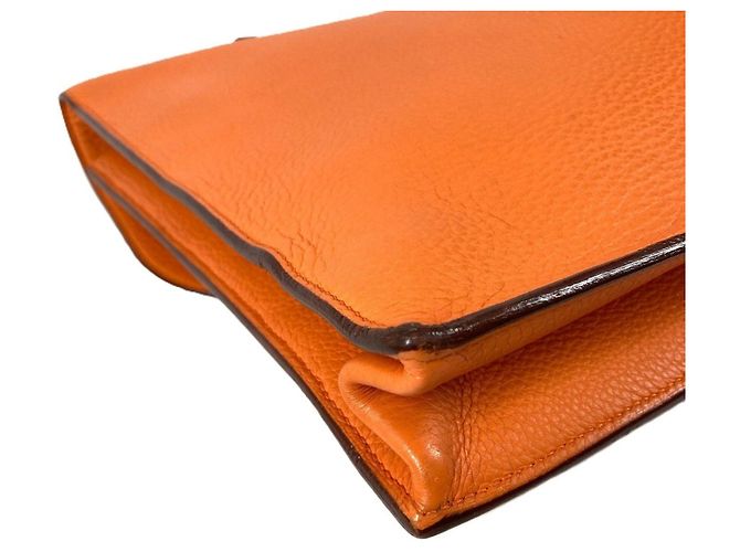Sac à dépêches Pasta de couro Taurillon Clemence da Hermès Laranja - vista 8