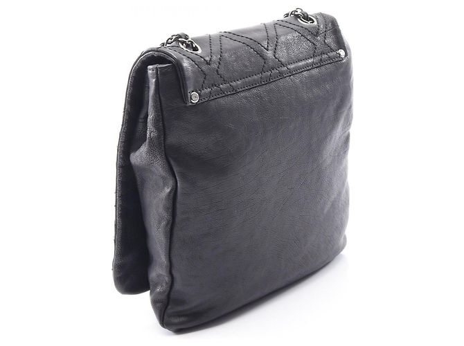 Borsa a Spalla Chanel con Cucitura a Diamante Nero - vista 2