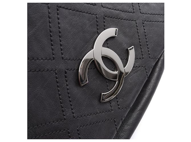 Borsa a Spalla Chanel con Cucitura a Diamante Nero - vista 7