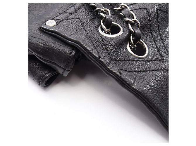 Borsa a Spalla Chanel con Cucitura a Diamante Nero - vista 8