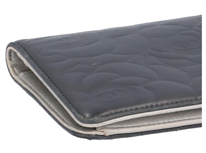 Billetera bifold Chanel Camelia Coco Mark Negro - vista 10