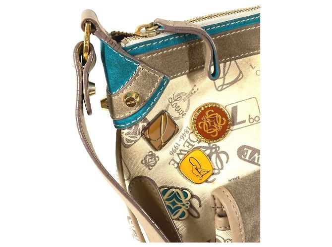 Borsa a tracolla con logo del 160° anniversario Loewe Multicolore Beige - vista 13