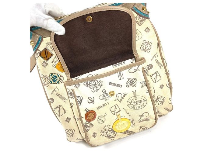 Borsa a tracolla con logo del 160° anniversario Loewe Multicolore Beige - vista 17