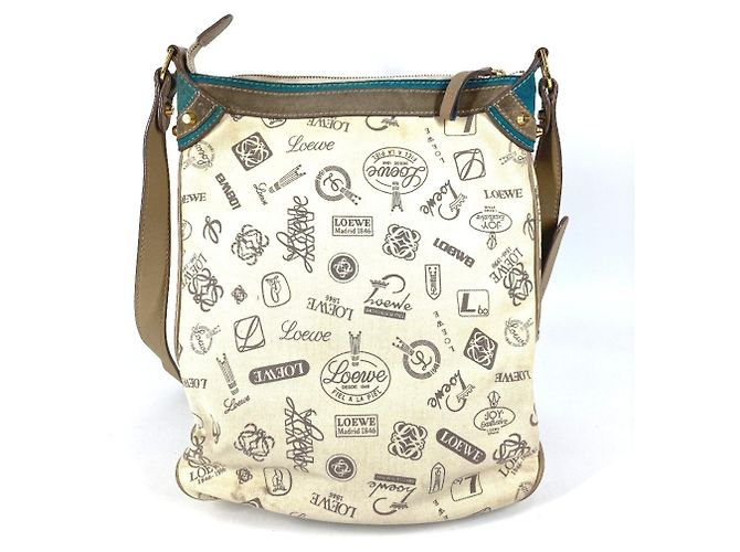 Borsa a tracolla con logo del 160° anniversario Loewe Multicolore Beige - vista 2