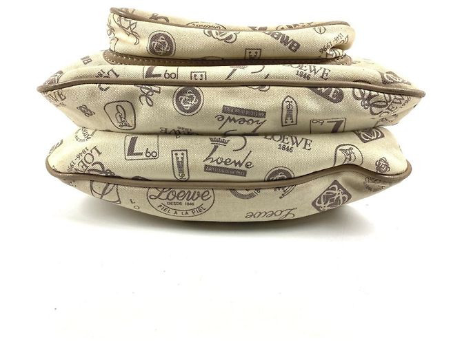 Borsa a tracolla con logo del 160° anniversario Loewe Multicolore Beige - vista 5