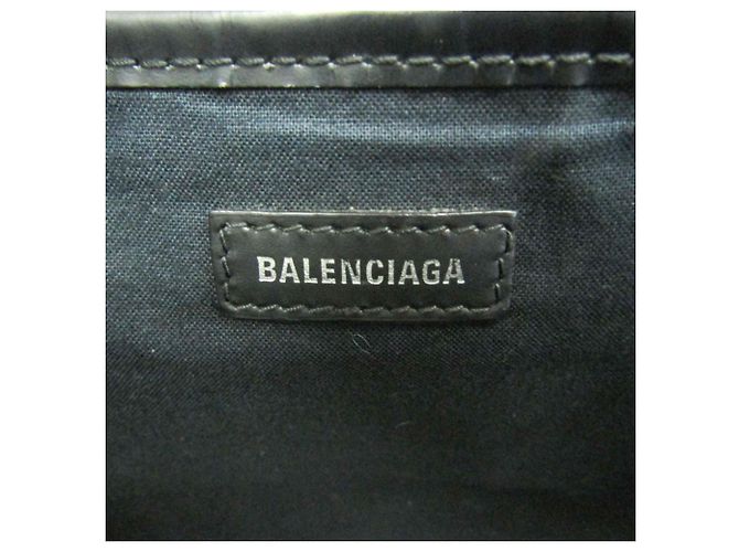 Borsa Tote Balenciaga NAVY CABAS M Nero Bianco sporco - vista 12