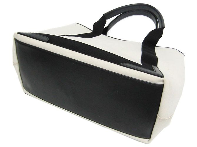 Borsa Tote Balenciaga NAVY CABAS M Nero Bianco sporco - vista 2