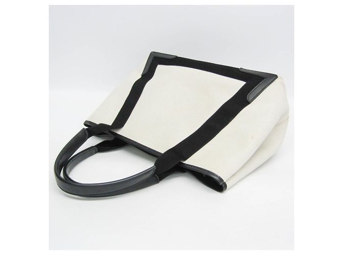 Borsa Tote Balenciaga NAVY CABAS M Nero Bianco sporco - vista 6