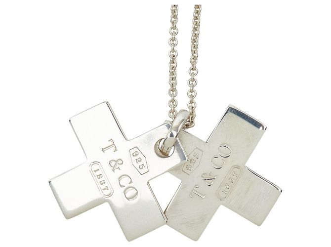 Collana Pendente Doppia Croce Tiffany & Co. Argento - vista 2