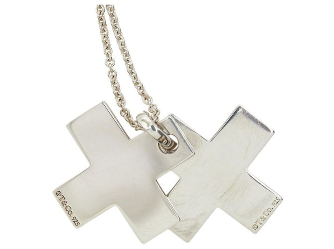 Collana Pendente Doppia Croce Tiffany & Co. Argento - vista 3