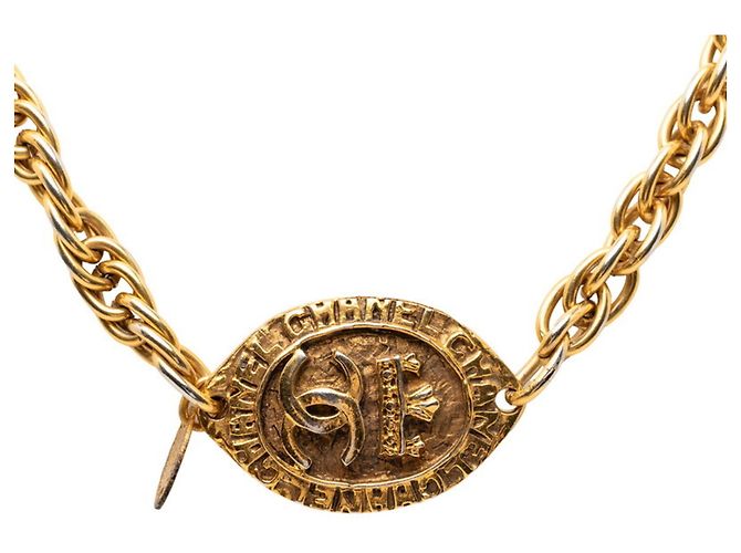 Collar Largo Coco Mark de Chanel Dorado - vista 2