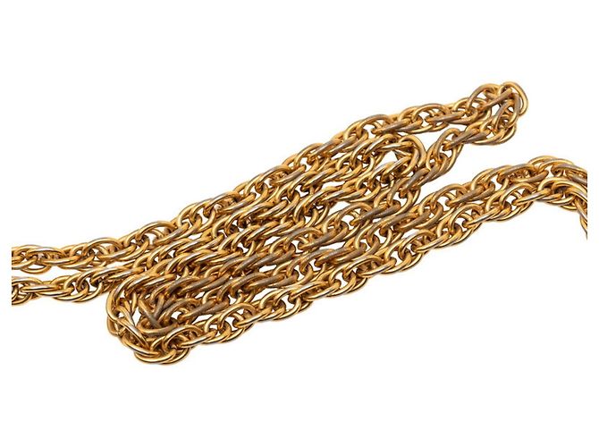 Collar Largo Coco Mark de Chanel Dorado - vista 4