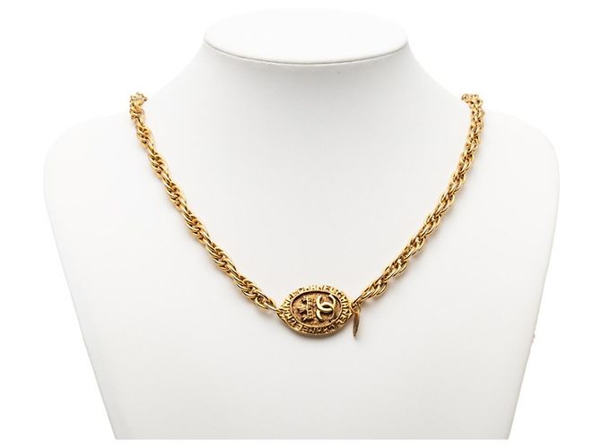 Collar Largo Coco Mark de Chanel Dorado - vista 6