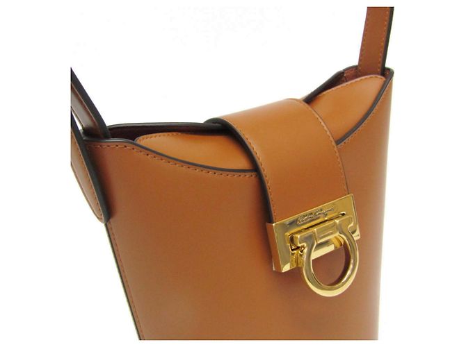 Borsa a secchiello Gancini Trifoglio di Salvatore Ferragamo Marrone - vista 7