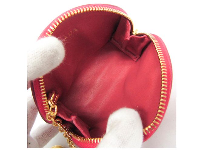 Prada Saffiano Mini Pouch with Key Ring Pink - view 3