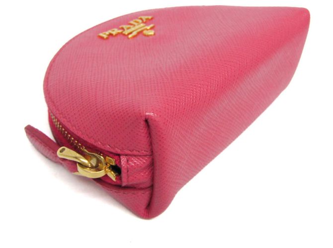 Prada Saffiano Mini Pouch with Key Ring Pink - view 4