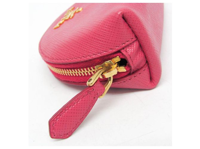 Prada Saffiano Mini Pouch with Key Ring Pink - view 6