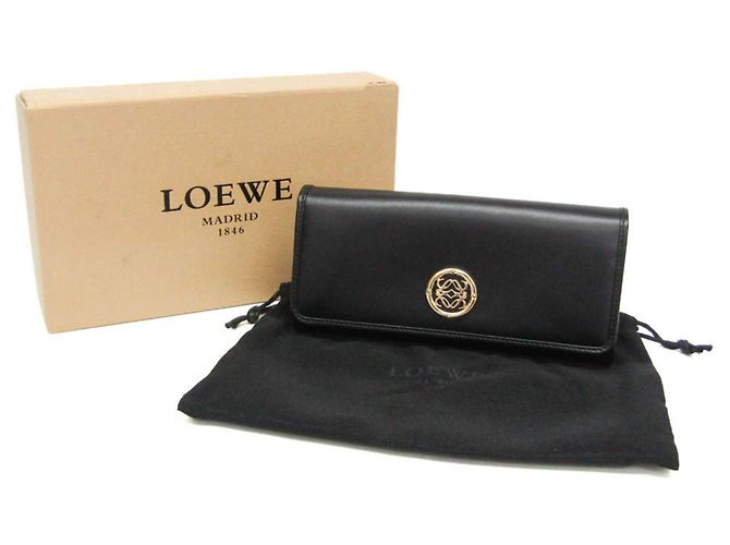 Cartera larga de cuero para mujer Loewe Anagram Negro - vista 2