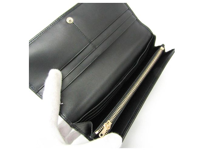 Cartera larga de cuero para mujer Loewe Anagram Negro - vista 4
