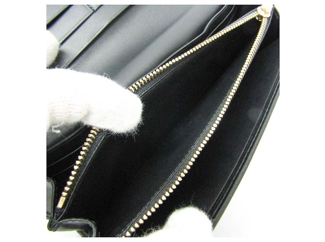 Cartera larga de cuero para mujer Loewe Anagram Negro - vista 5