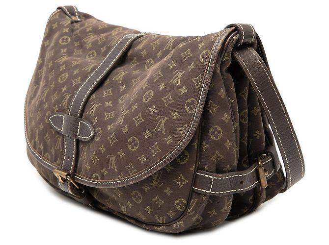 Louis Vuitton Saumur 30 Mini Lin Monogramma Marrone Marrone scuro - vista 2