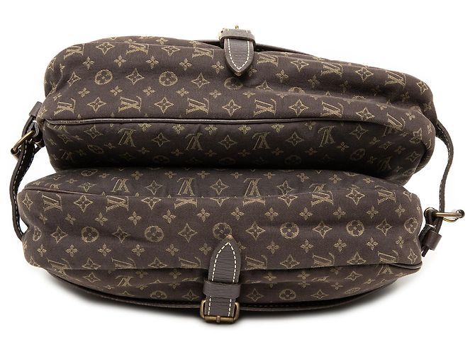 Louis Vuitton Saumur 30 Mini Lin Monogramma Marrone Marrone scuro - vista 3