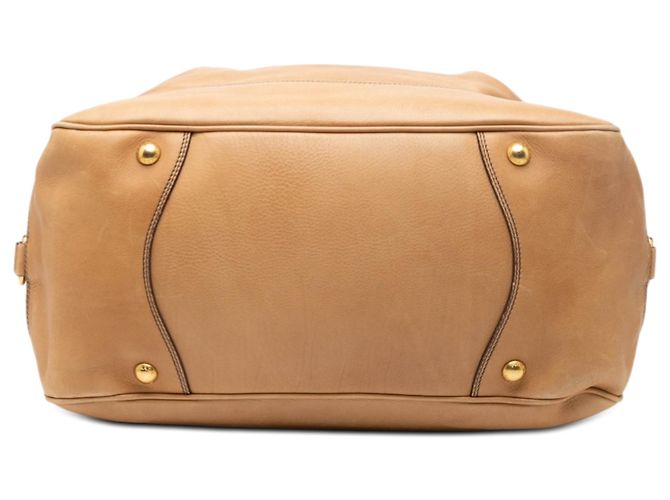 Prada Schultertasche aus braunem Vitello Daino Karamell - Ansicht 3