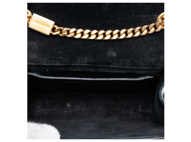 Borsa a tracolla Kate piccola in vernice nera con monogramma e frange di Saint Laurent Nero - vista 4