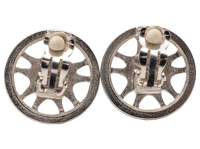 Orecchini a clip in argento placcato CC argento di Chanel - vista 2