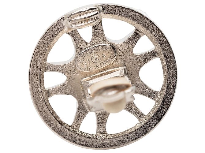 Orecchini a clip in argento placcato CC argento di Chanel - vista 3