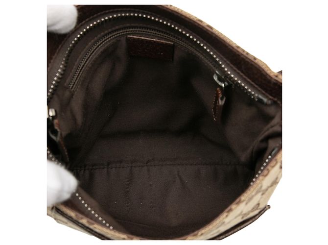 Borsa a tracolla Gucci in tela GG beige - vista 4