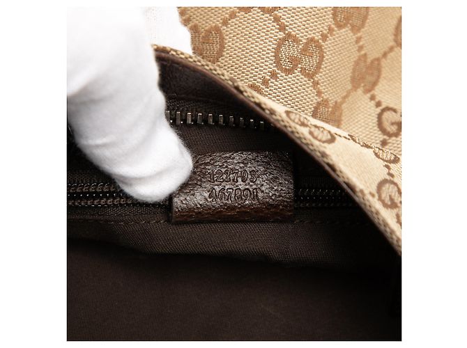 Borsa a tracolla Gucci in tela GG beige - vista 6
