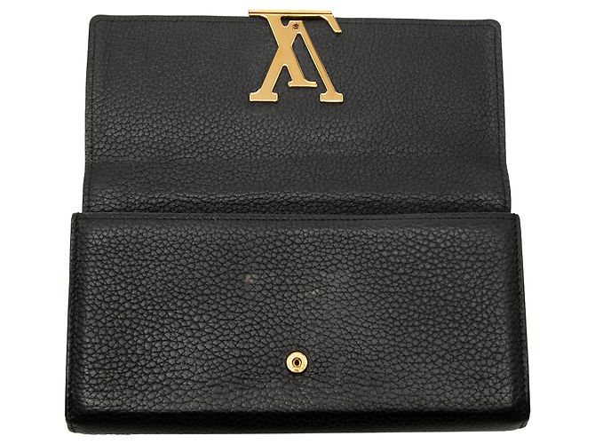 Cartera larga Capucines en taurillon negro Louis Vuitton - vista 7