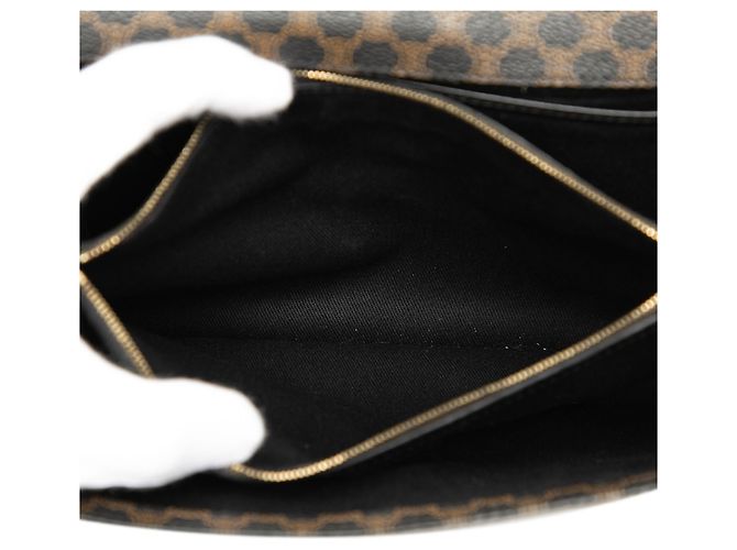 Céline Clutch de lona recubierta Macadam marrón y cuero Celine Castaño - vista 4