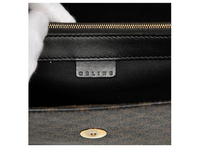 Céline Clutch de lona recubierta Macadam marrón y cuero Celine Castaño - vista 5