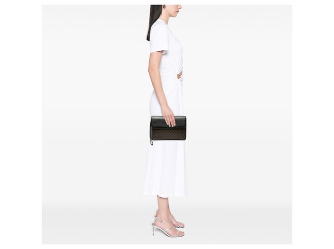 Céline Clutch de lona recubierta Macadam marrón y cuero Celine Castaño - vista 7