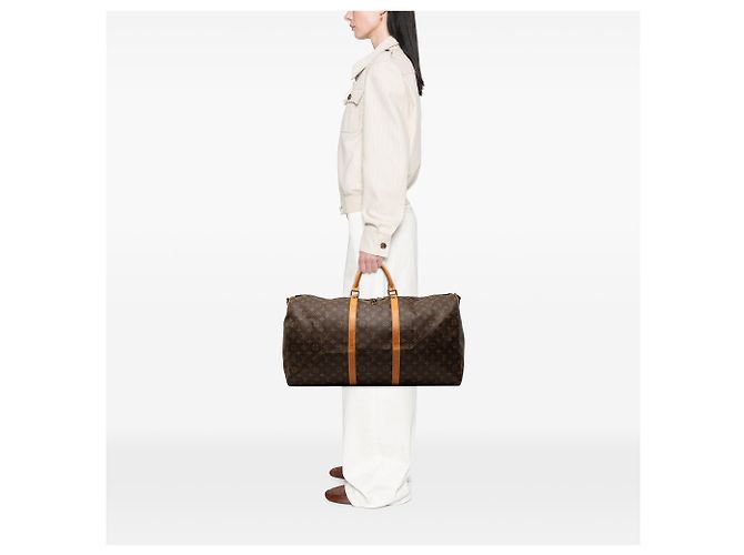 Louis Vuitton Keepall Bandoulière 60 Monogram Marrone - vista 10