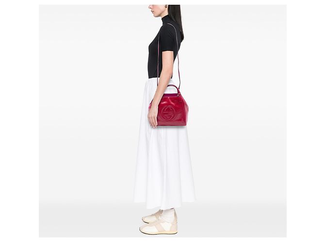 Borsa Soho piccola in vernice rosa Gucci - vista 7