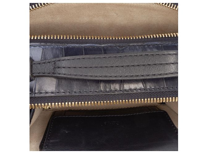 Borsa Vanity C in pelle nera con stampa coccodrillo Chloé Nero - vista 10