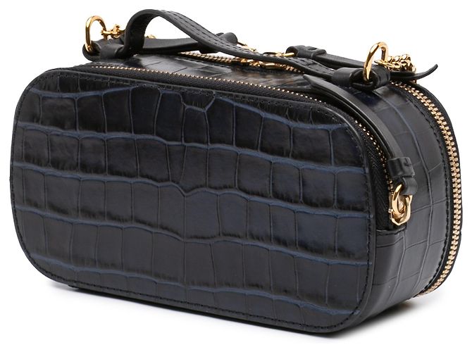 Borsa Vanity C in pelle nera con stampa coccodrillo Chloé Nero - vista 2