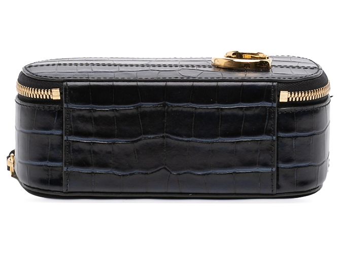Borsa Vanity C in pelle nera con stampa coccodrillo Chloé Nero - vista 3