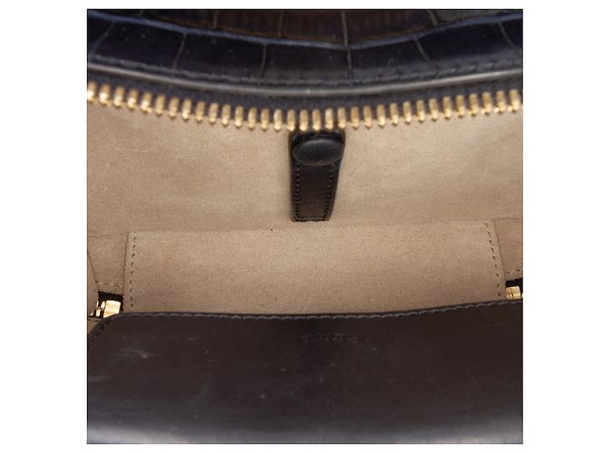 Borsa Vanity C in pelle nera con stampa coccodrillo Chloé Nero - vista 4