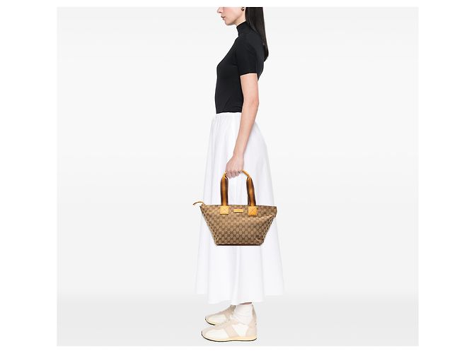 Gucci Beige GG Canvas Web Tote - Ansicht 8